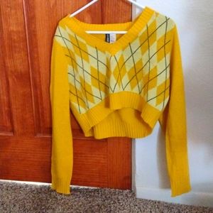 Divided yellow sweater